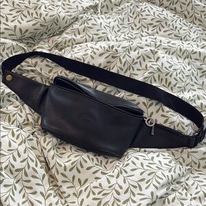 Longchamp Black Leather Belt Bag